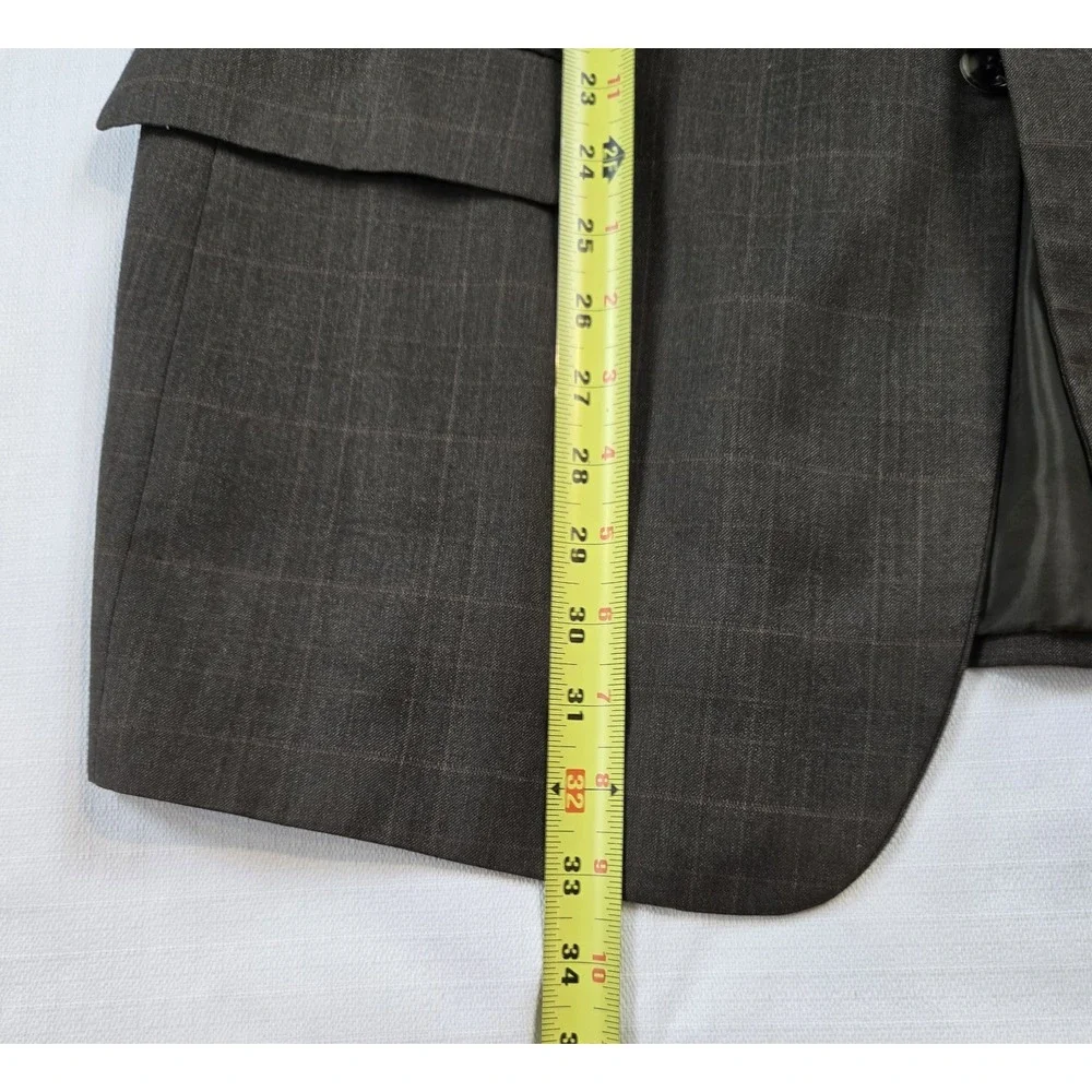 Lineage High Twist Microtech Men's Sport Coat Plaid Suit Jacket Measures 48R‎